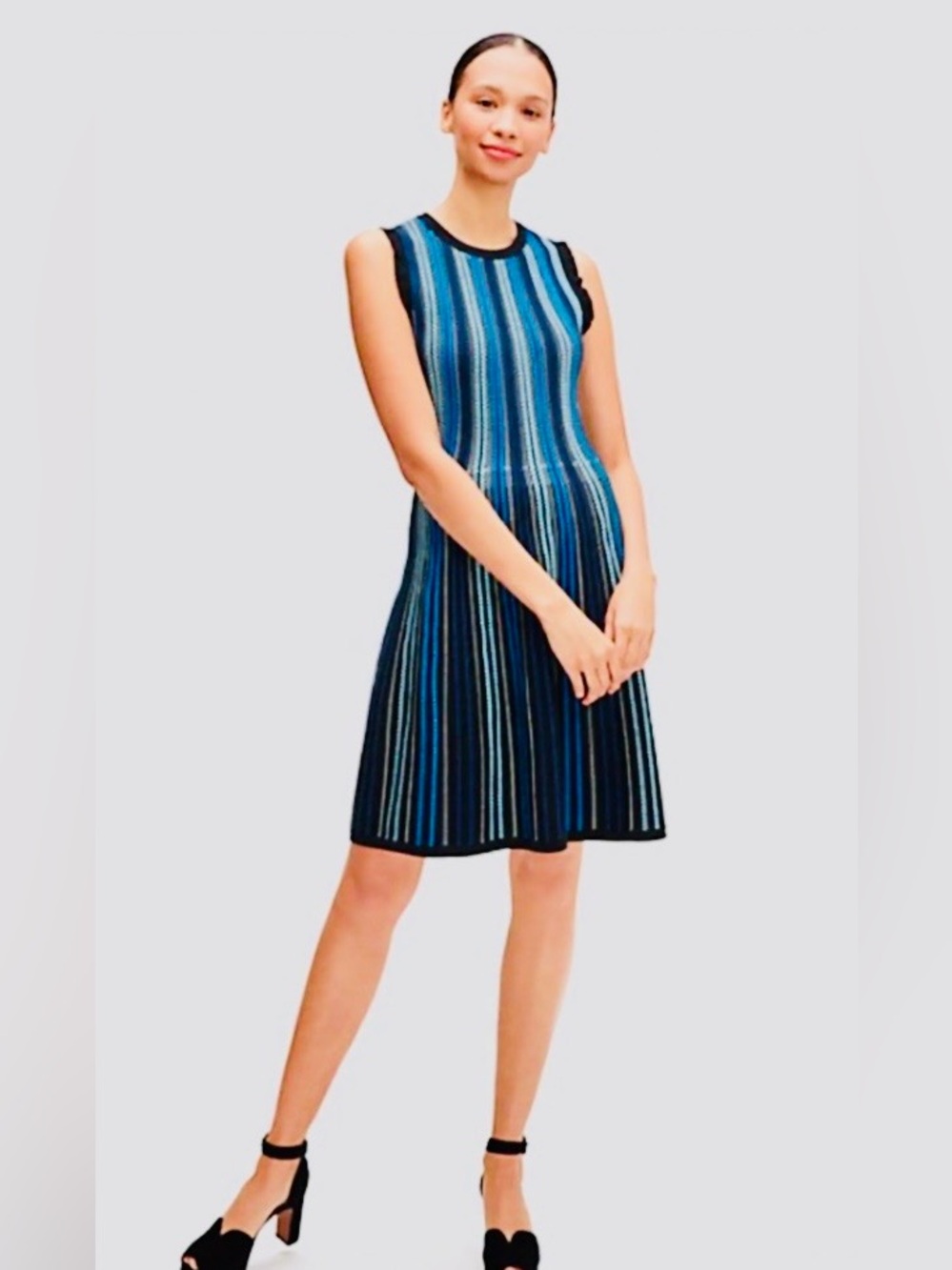 kate spade New York Striped Textured Sleeveless Sweater Knit Dress NWT